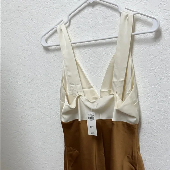 Abercrombie & Fitch Cream and Tan Silk Mini Dress - Picture 3 of 3